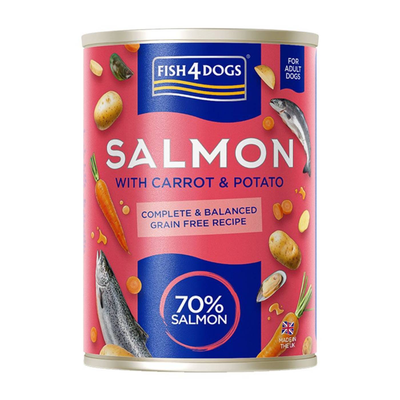 Fish4Dogs Finest Complete Umido Salmone con Carota e Patata per Cani Adulti 395 g
