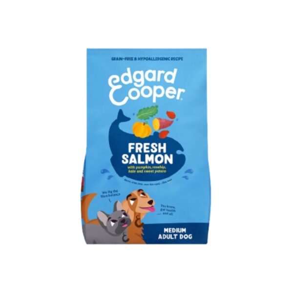 sacco 2,5 kg crocchetta media m edgard & cooper salmone norvegese per cani adulti