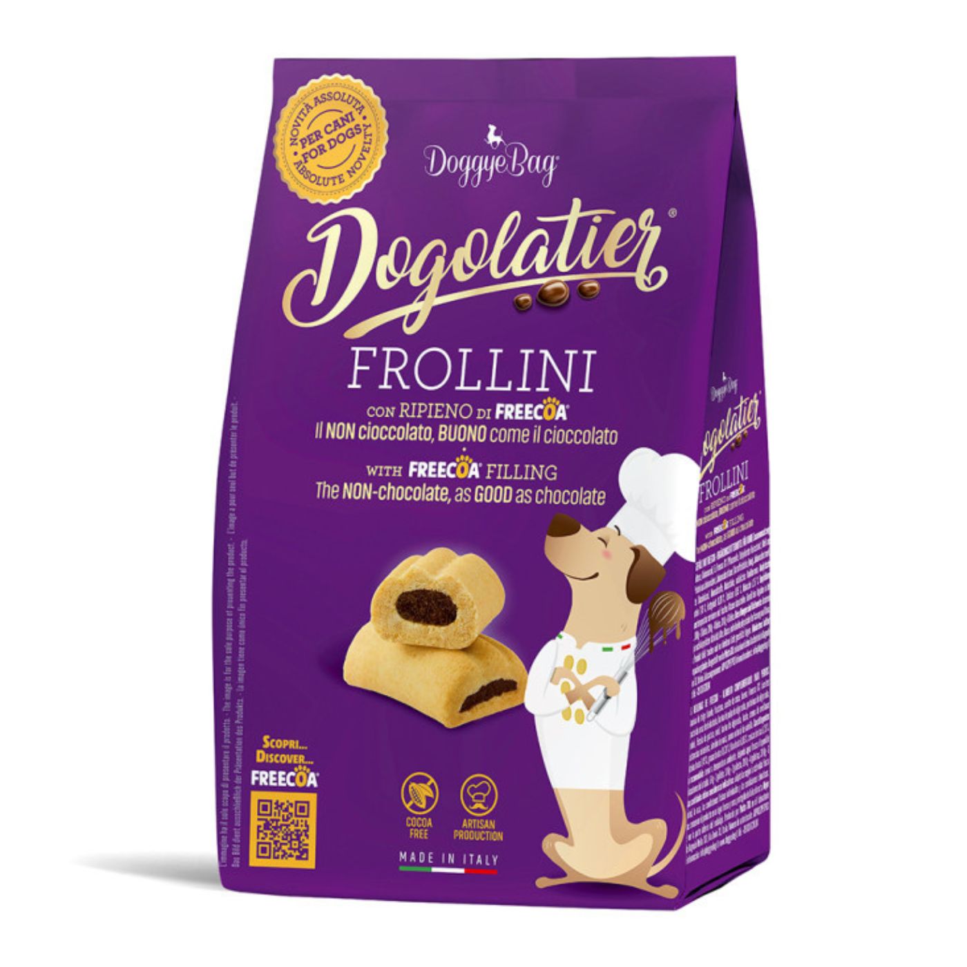 DoggyeBag Biscotti per Cani Dogolatier Frollini con Ripieno di Freecoa 180 g