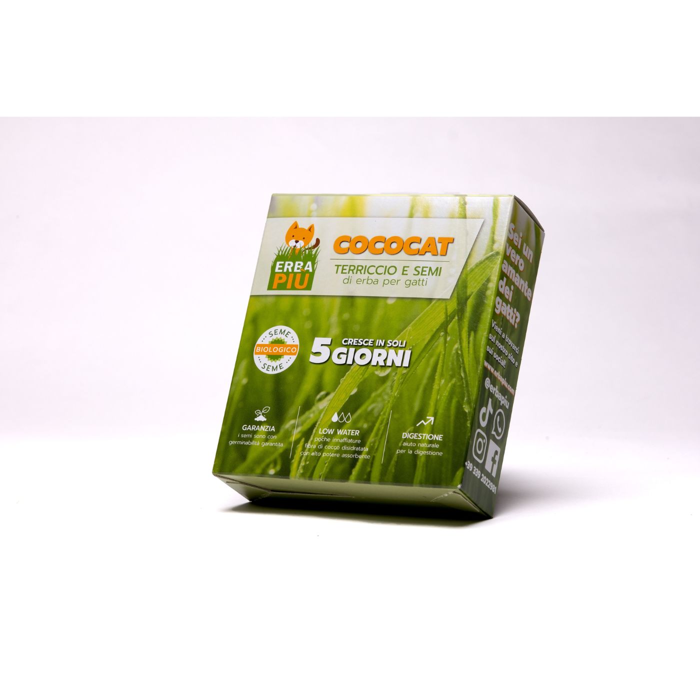 Erba Piu' Cococat Terriccio e Semi di Erba per Gatti