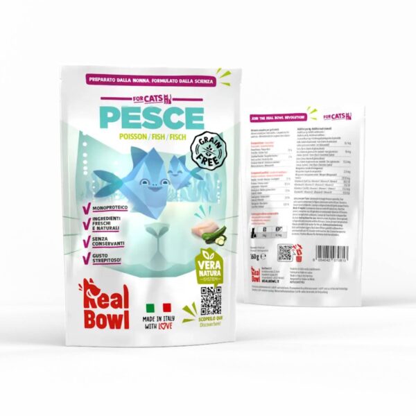Real Bowl Alimento Completo per Gatti al Pesce Senza Cereali Grain Free