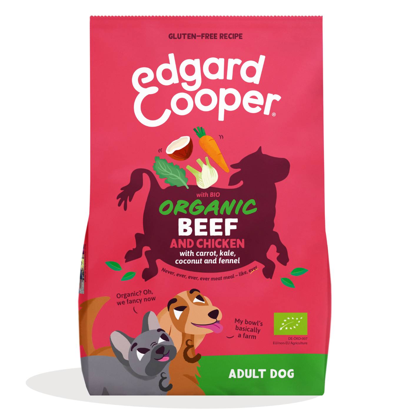 Edgard & Cooper Adult Carne Fresca di Manzo e Pollo Biologici Gluten Free per Cani