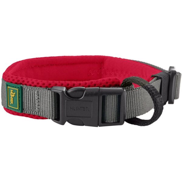 Hunter Collare per Cani Regolabile Maldon Rosso/Grigio Riflettente