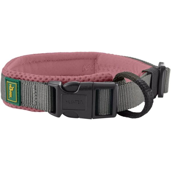 Hunter Collare per Cani Regolabile Maldon Rosa Antico/Grigio Riflettente