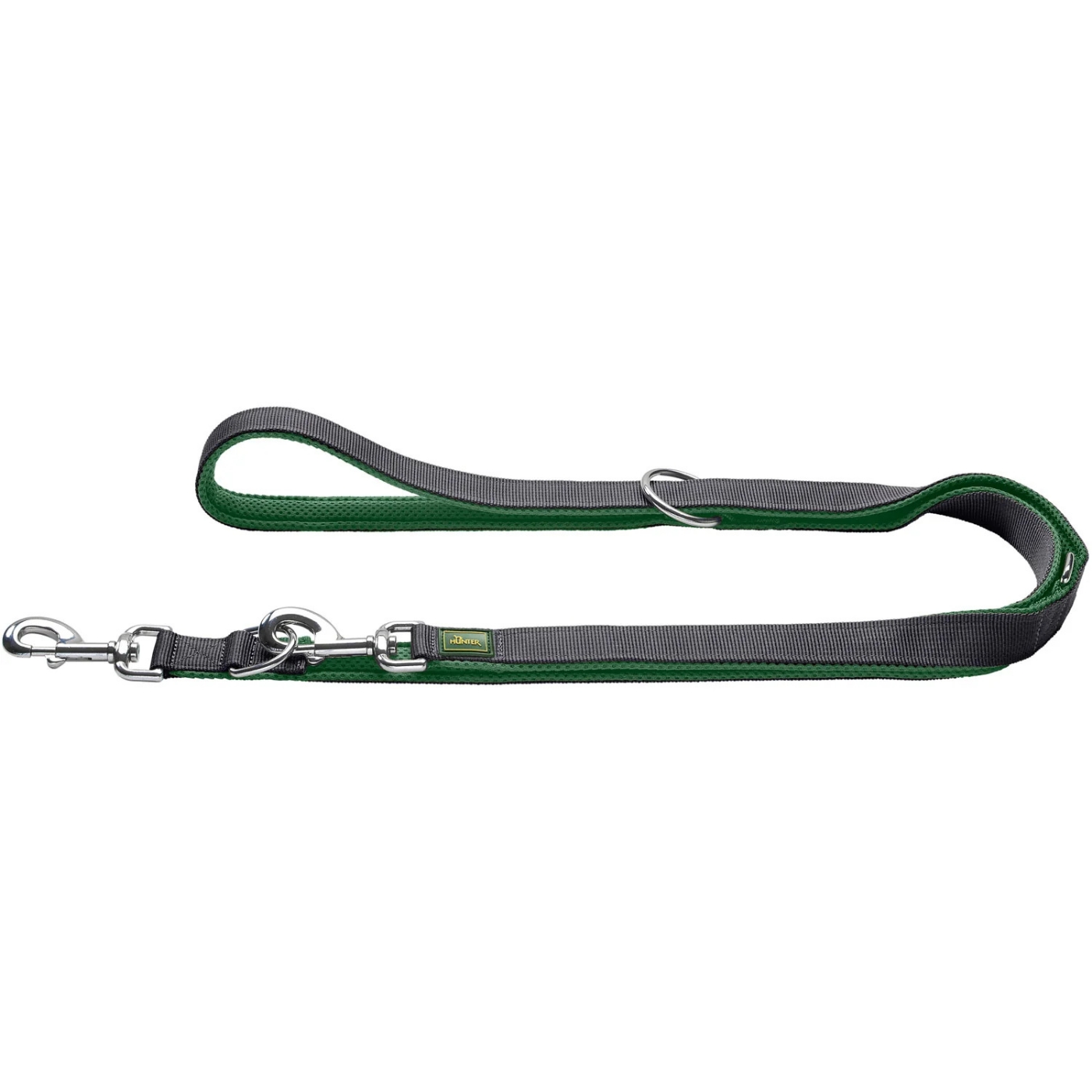 Hunter Guinzaglio da Passeggio Regolabile Maldon Verde Scuro/Grigio Riflettente