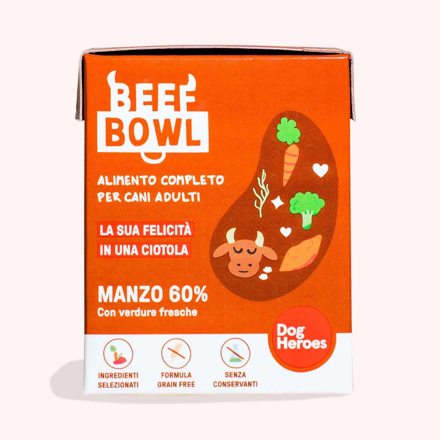 Dog Heroes Bowl Beef Manzo Cibo Fresco per Cani 390 g