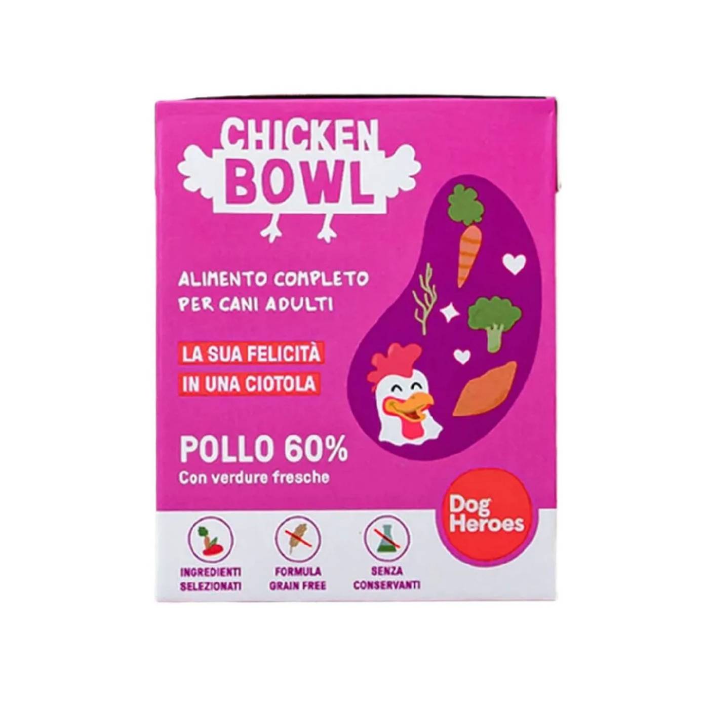 Dog Heroes Bowl Chicken Pollo Cibo Fresco per Cani 390 g