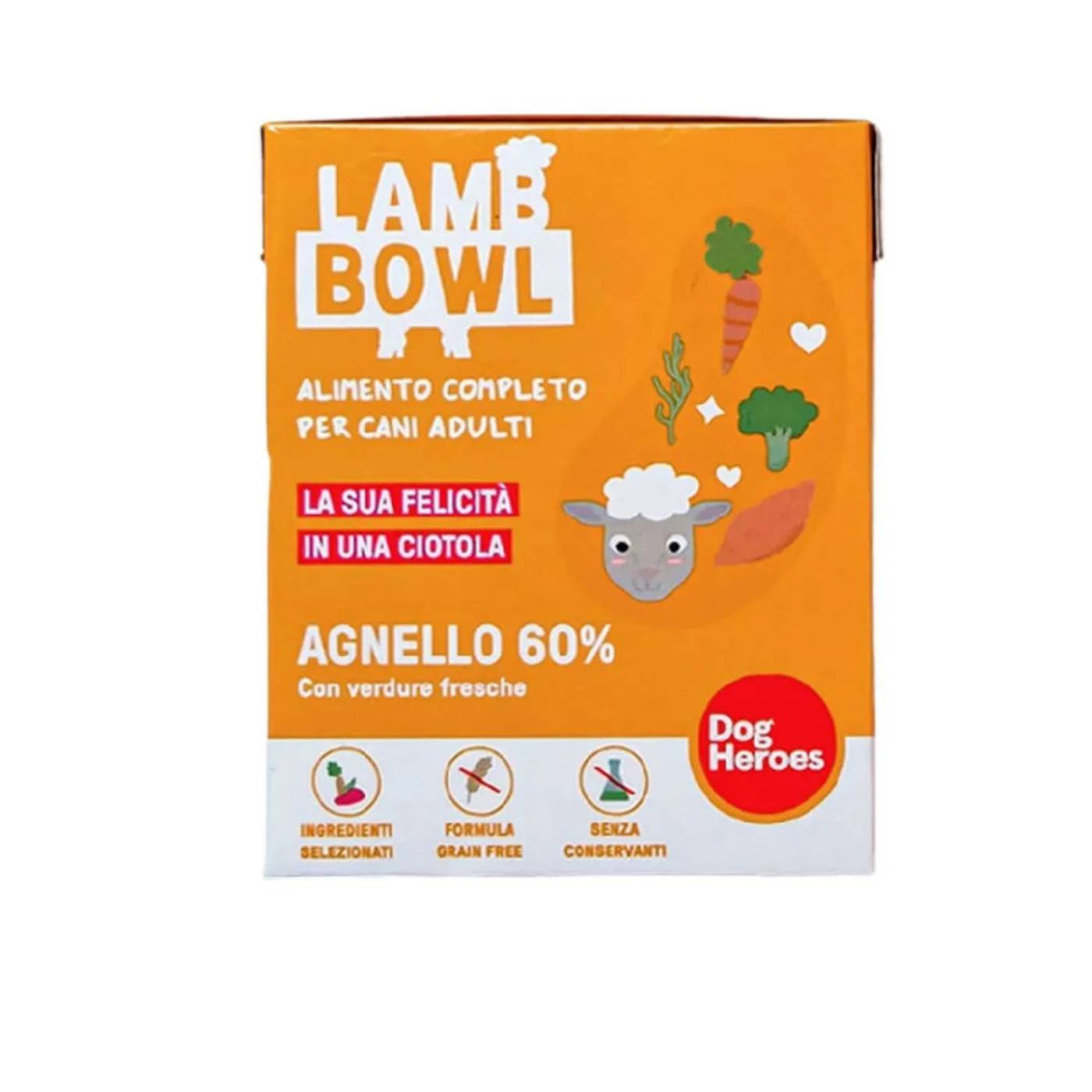 Dog Heroes Bowl Lamb Agnello Cibo Fresco per Cani 390 g
