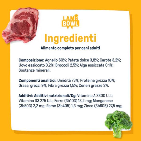 Dog Heroes Bowl Lamb Agnello Cibo Fresco per Cani 390 g
