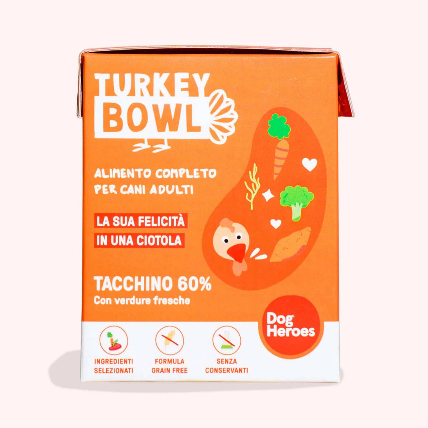 Dog Heroes Bowl Turkey Tacchino Cibo Fresco per Cani 390 g