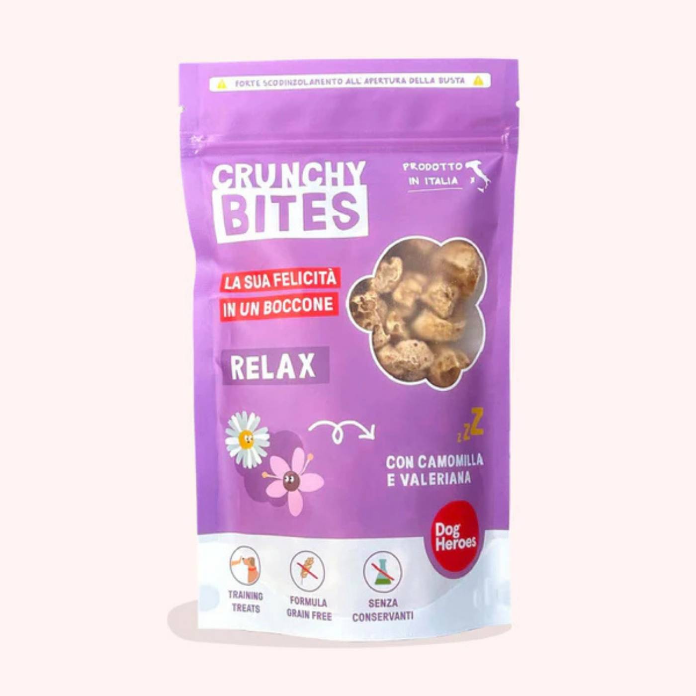 Dog Heroes Crunchy Bites Relax Snack Naturali per Cani 80 g