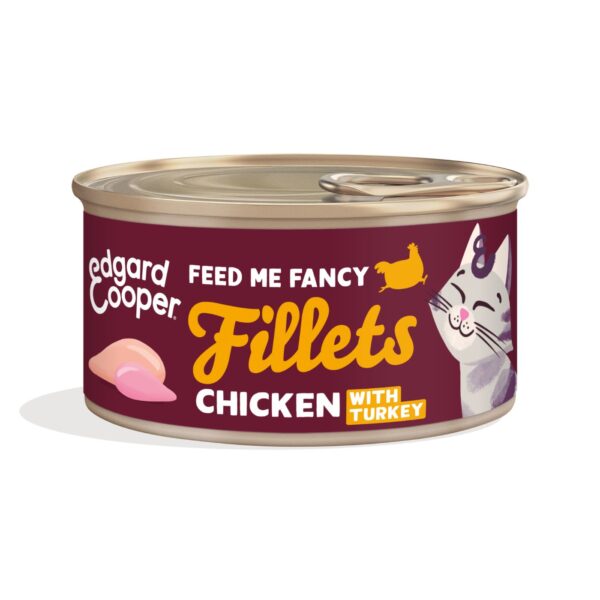 Edgard & Cooper Sfilaccetti per Gatti Adulti Pollo con Tacchino in Brodo di Pollo 70 g