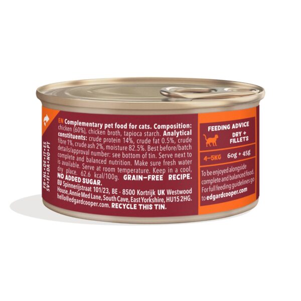 Edgard & Cooper Sfilaccetti per Gatti Adulti Pollo in Brodo di Pollo 70 g