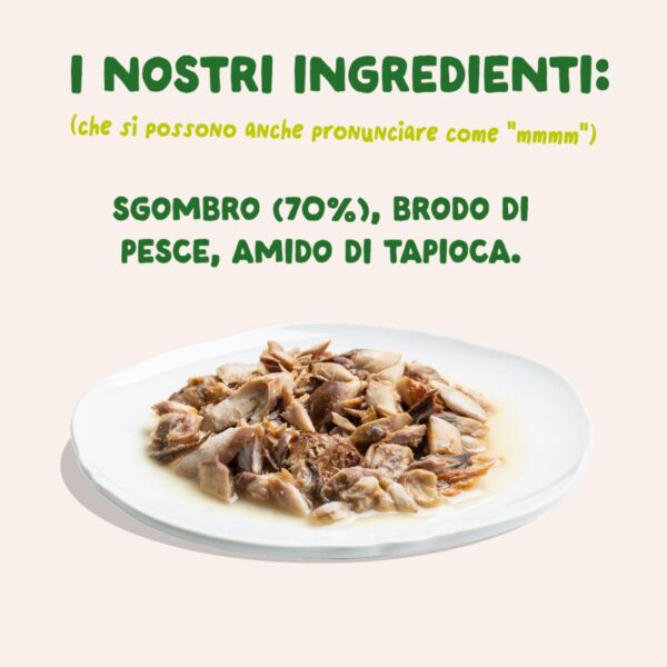 Edgard & Cooper Sfilaccetti per Gatti Adulti Sgombro Fresco Naturale in Brodo di Pesce 70 g