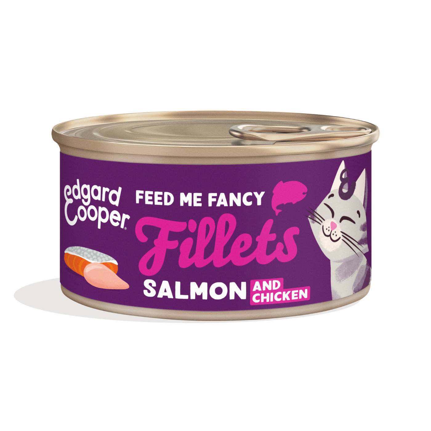 Edgard & Cooper Sfilaccetti per Gatti Adulti Salmone con Pollo in Brodo 70 g