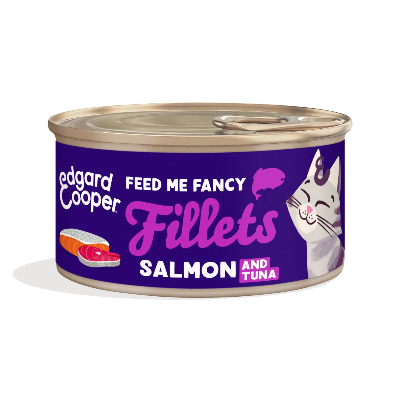Edgard & Cooper Sfilaccetti per Gatti Adulti Salmone con Tonno in Brodo di Pesce 70 g