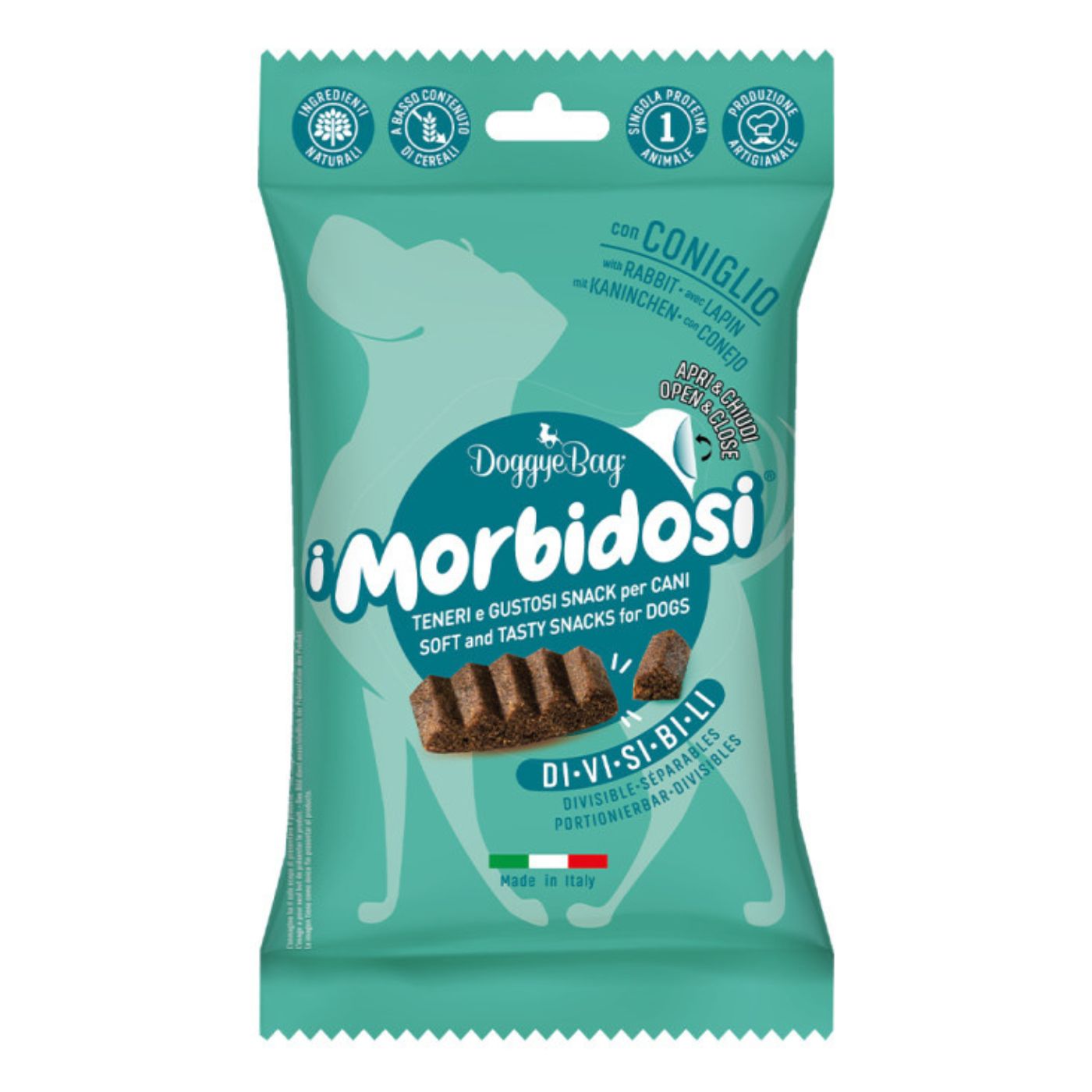 DoggyeBag I Morbidosi Snack Morbidi e Divisibili con Coniglio per Cani 90 g