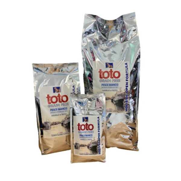 toto holistic open formula pesce bianco nasello e trota grain free per cani