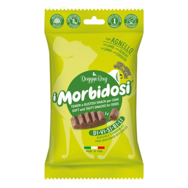 doggyebag i morbidosi snack morbidi e divisibili con agnello per cani 90 g