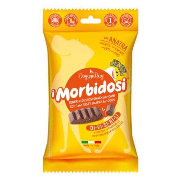 doggyebag i morbidosi snack morbidi e divisibili con anatra per cani 90 g