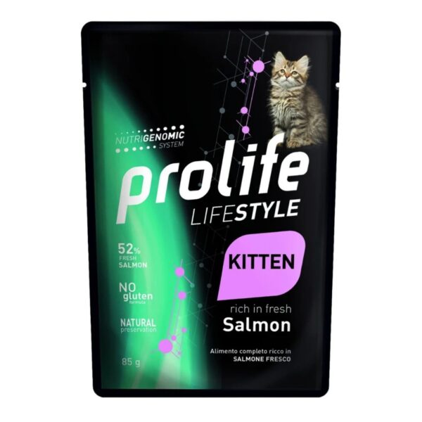 Prolife Cat Lifestyle Kitten Salmone Umido per Gattini Busta da 85 g