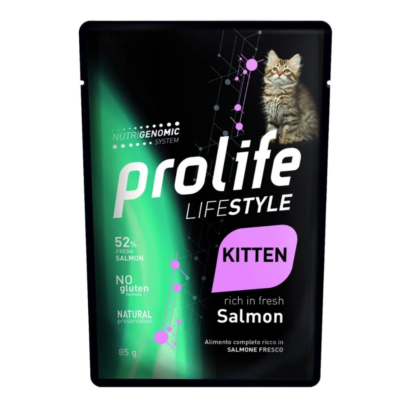 Prolife Cat Lifestyle Kitten Salmone Umido per Gattini Busta da 85 g