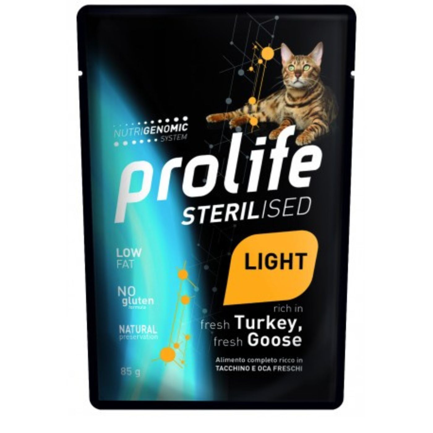 Prolife Cat Sterilised Light Grain Free Adult Tacchino e Oca Umido per Gatti Busta da 85 g
