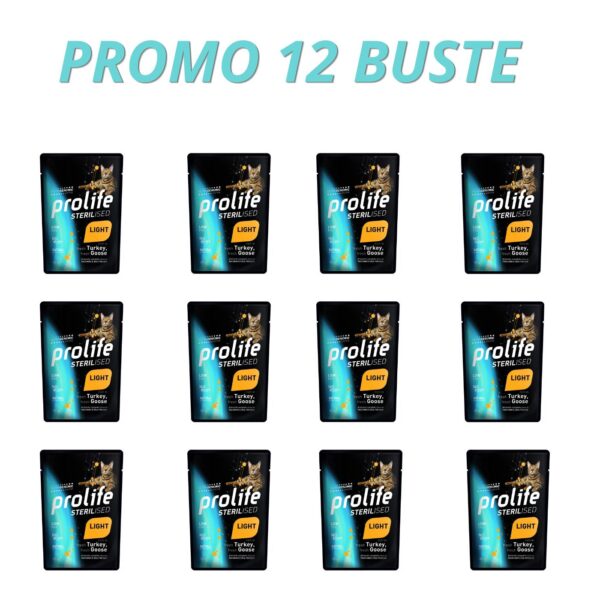 Prolife Cat Sterilised Light Grain Free Adult Tacchino e Oca Umido per Gatti Busta da 85 g