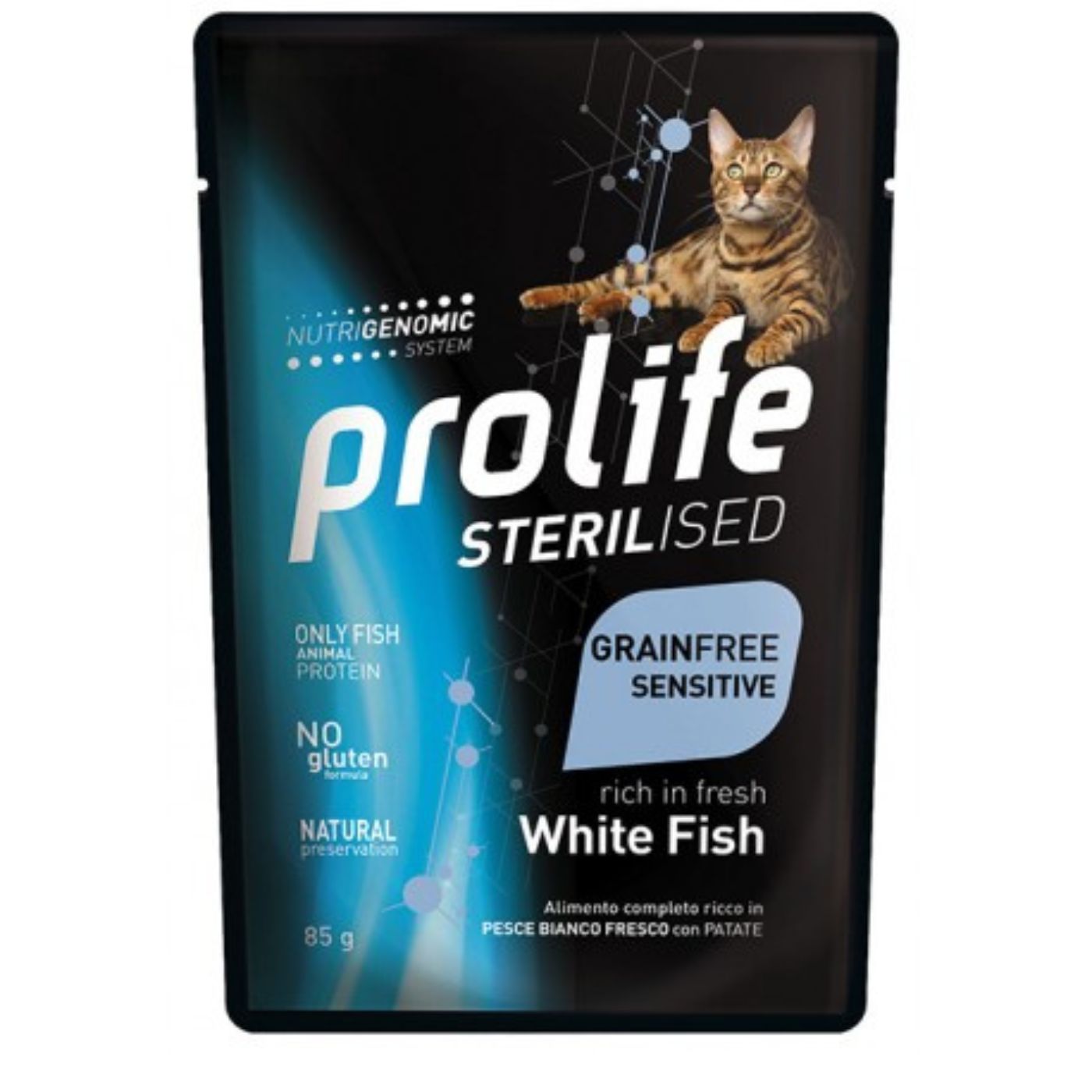 Prolife Cat Sterilised Grain Free Adult Pesce Bianco Umido per Gatti Busta da 85 g