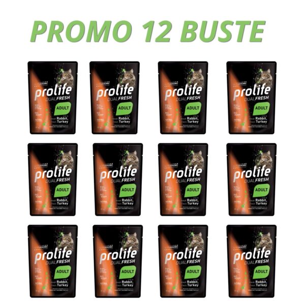 Prolife Cat Dual Fresh Adult Coniglio e Tacchino Umido per Gatti PROMO