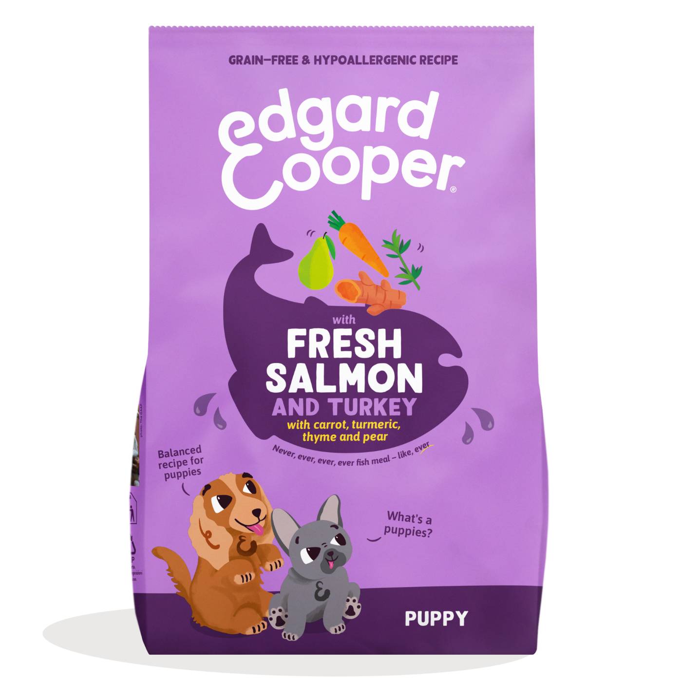 edgard & cooper salmone fresco dell'atlantico e tacchino per cuccioli puppy