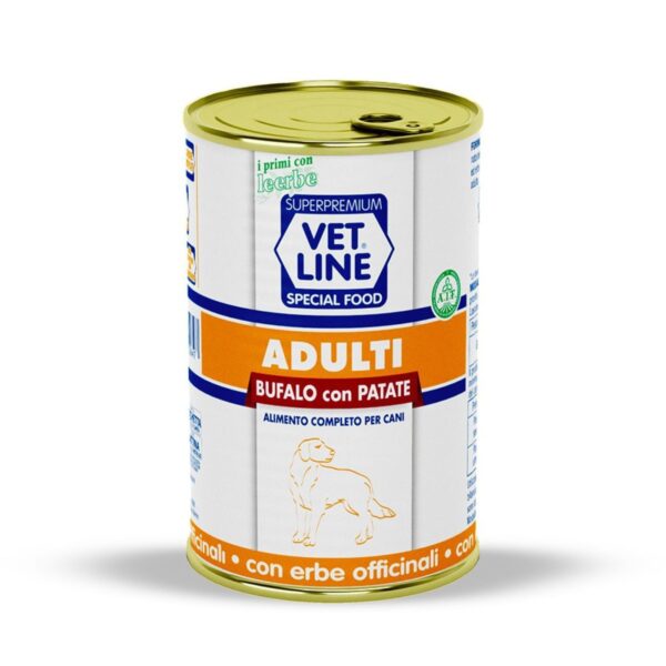 vet line umido bufalo e patate per cani adulti monoproteico vetline