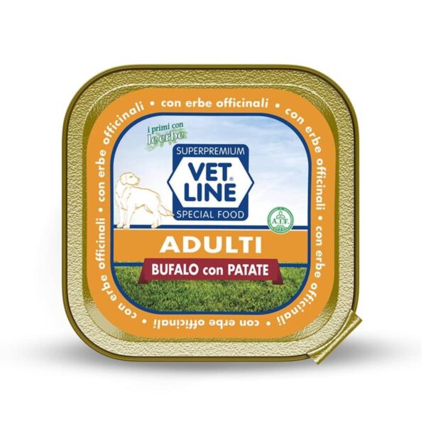 vet line umido bufalo e patate per cani adulti monoproteico vetline