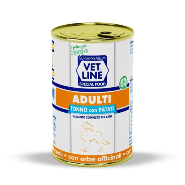 vet line umido tonno e patate per cani adulti monoproteico vetline