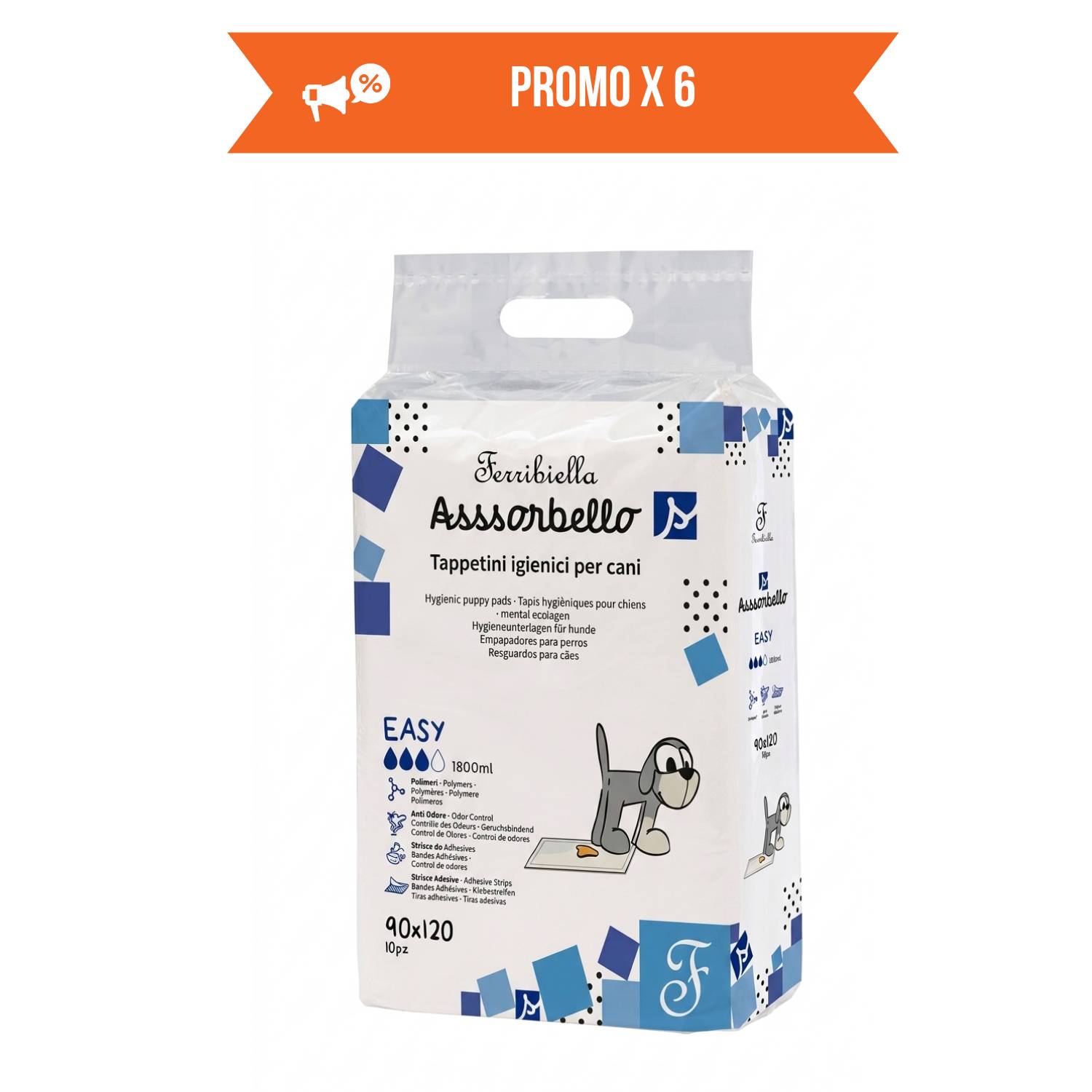 ferribiella tappetini igienici per animali domestici assorbello basic 90 x 120 cm