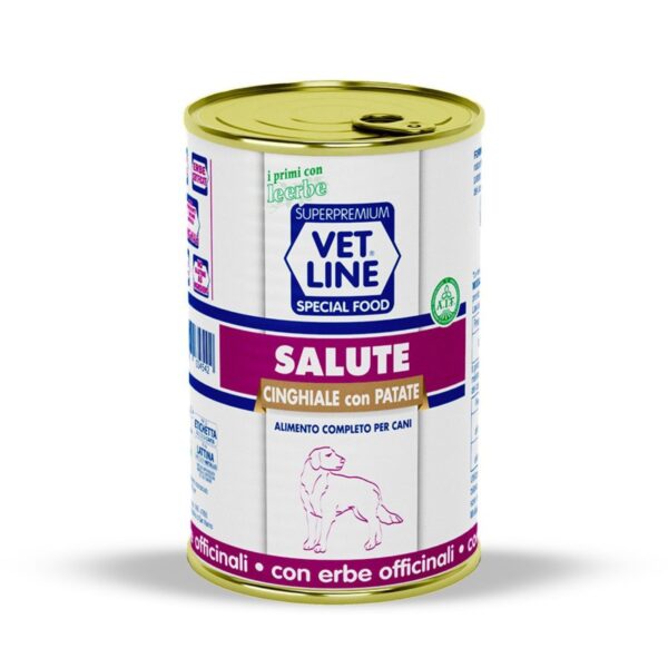 vet line salute cinghiale con patate alimento umido monoproteico per cani vetline