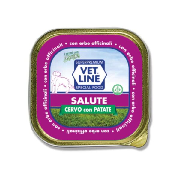 Vet Line Salute Cervo con Patate Alimento Umido Monoproteico per Cani VetLine