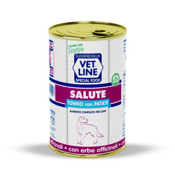 vet line salute tonno con patate alimento umido monoproteico per cani vetline