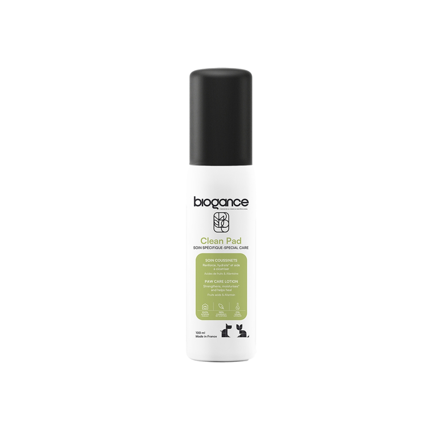 biogance lozione zampe polpastrelli per cani e gatti clean pads 100 ml