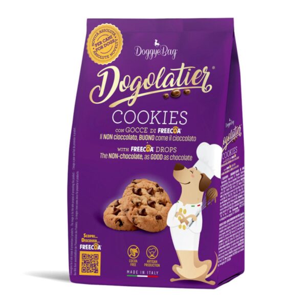 DoggyeBag Biscotti per Cani Cookies con Gocce di Freecoa Linea Dogolatier