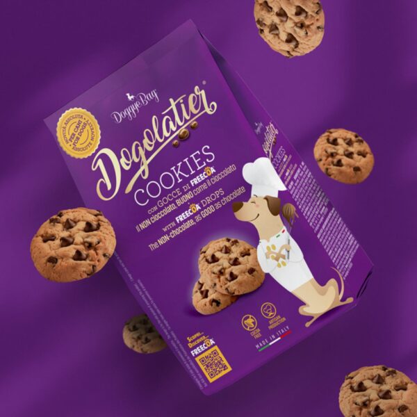 DoggyeBag Biscotti per Cani Cookies con Gocce di Freecoa Linea Dogolatier