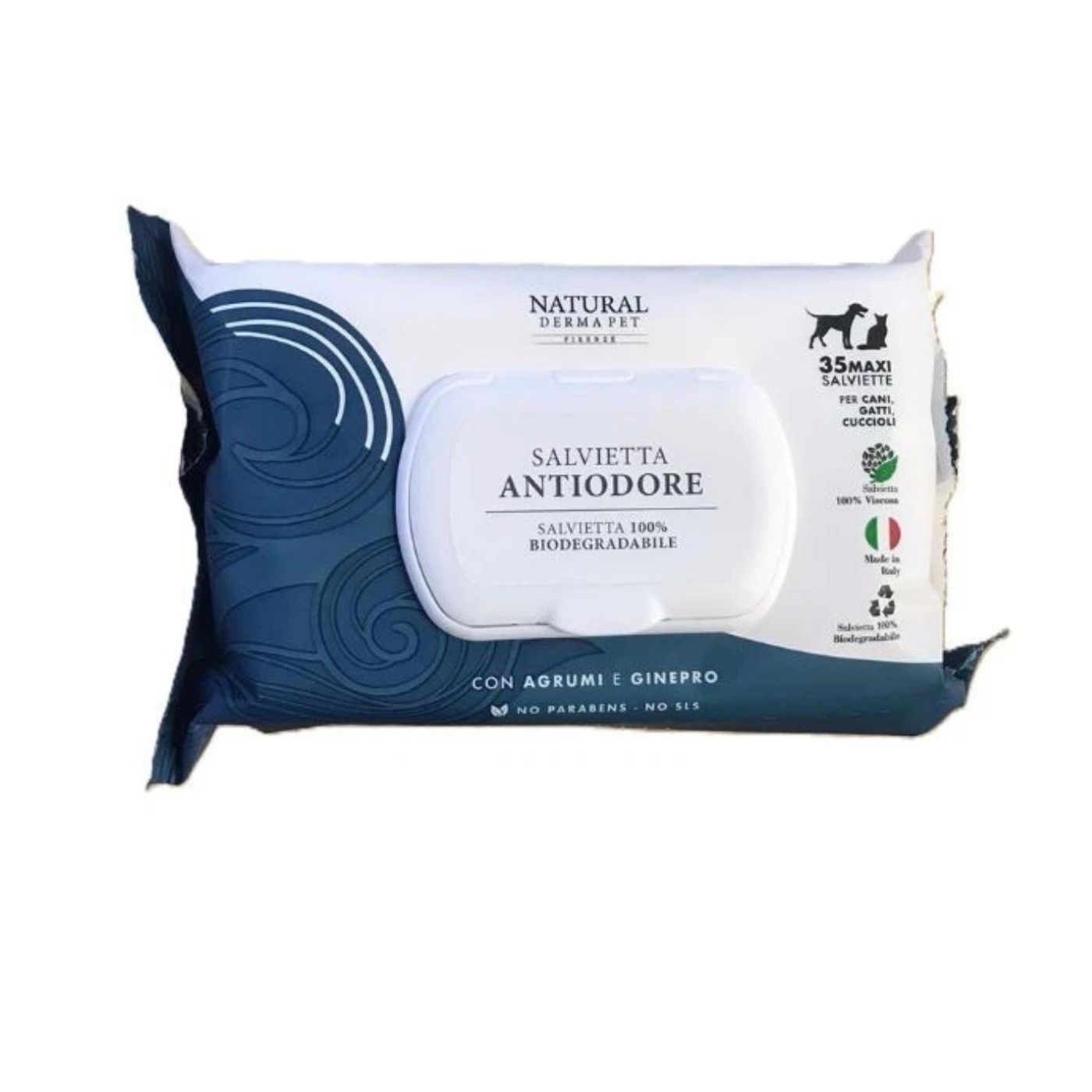 natural derma pet by derbe salviettine antiodore per cani gatti e cuccioli